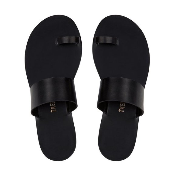 TKEES Shoes - TKEES Dem Leather Sandal Black Leather 9